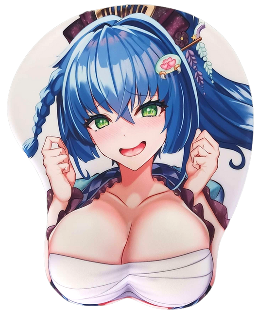 Kiara_TV- 3D Mouse Pad With Wrist Support - Kimono Oppai