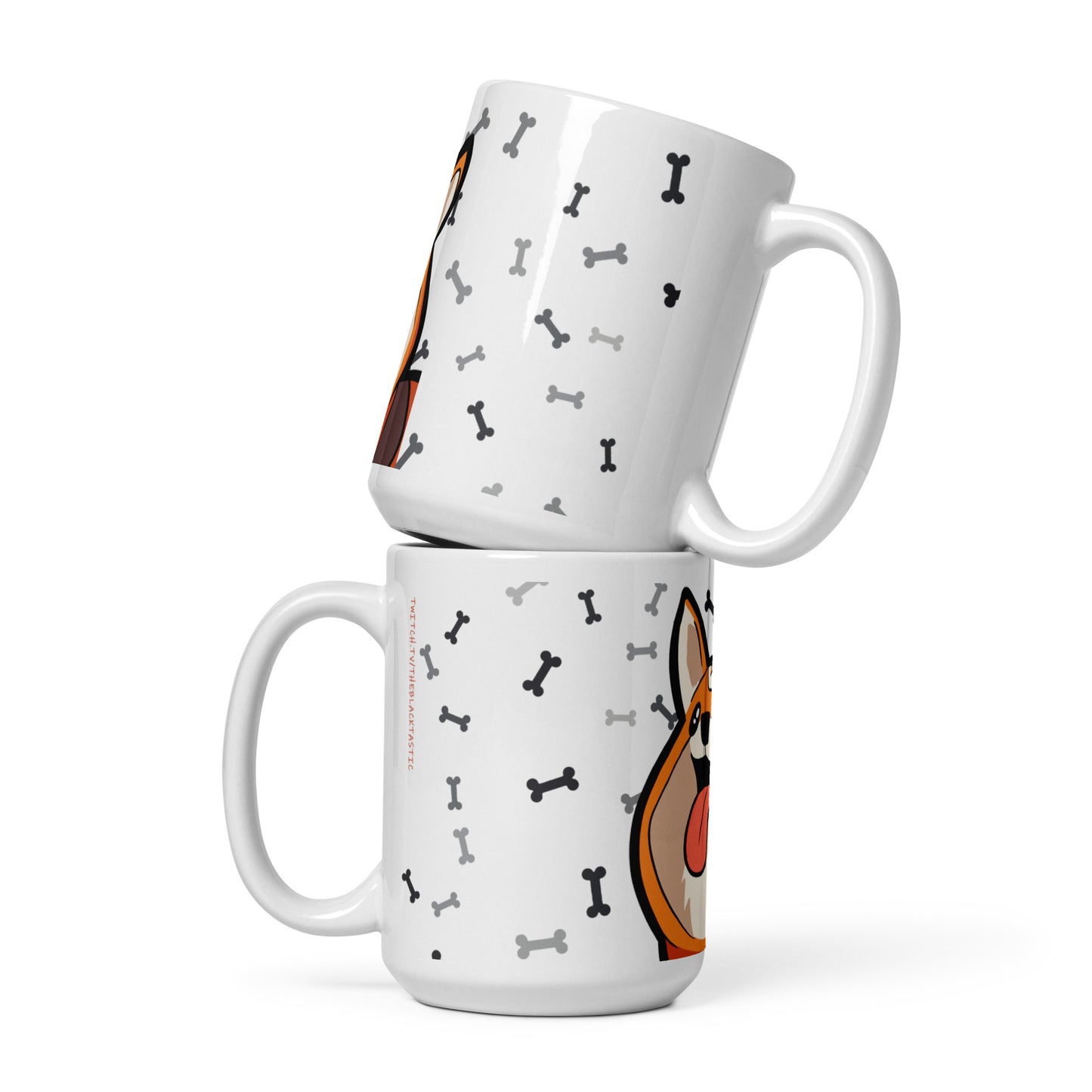 Bobbeigh - White Glossy Mug - HypePup With Bones