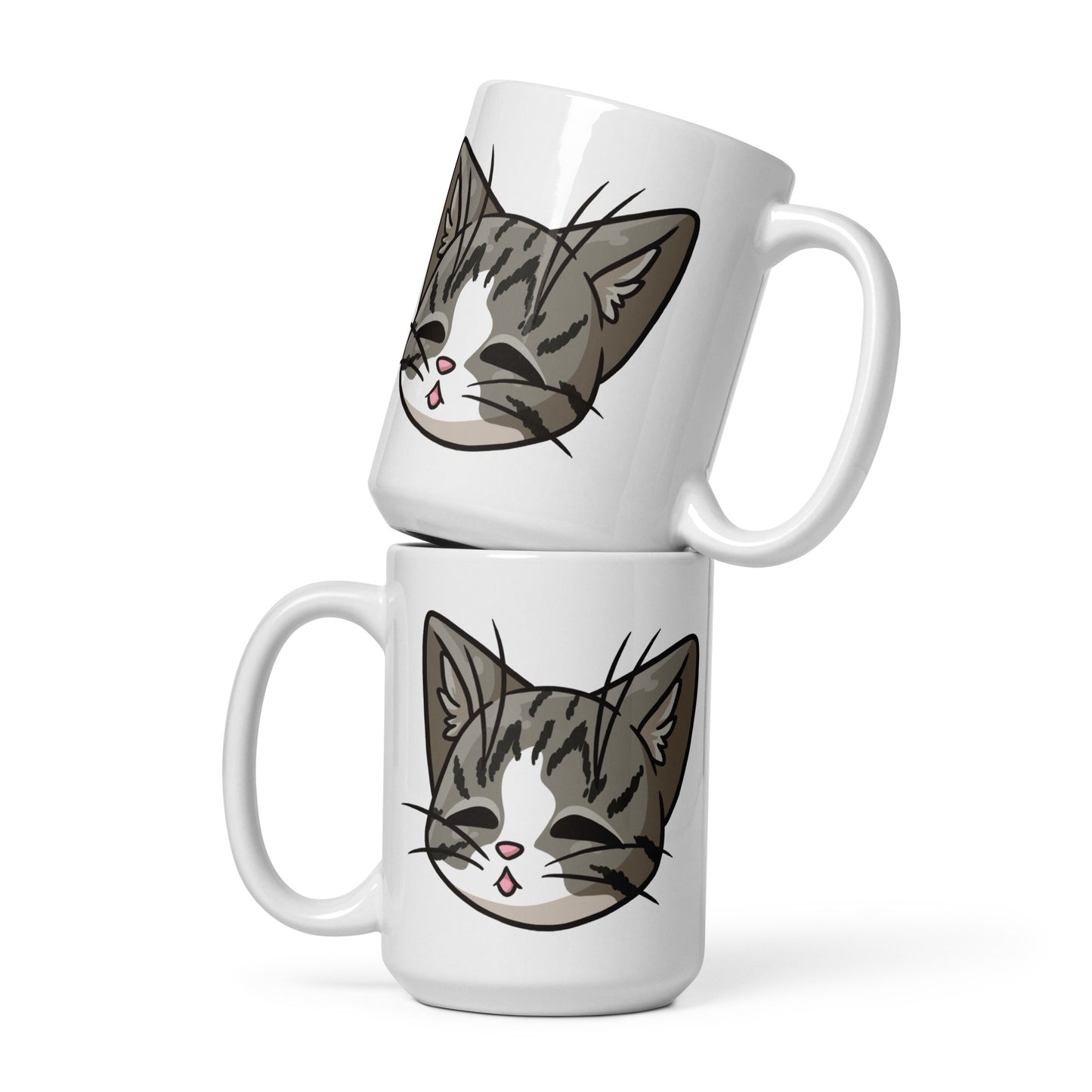 HKayPlay - White Glossy Mug - Santa Kitty