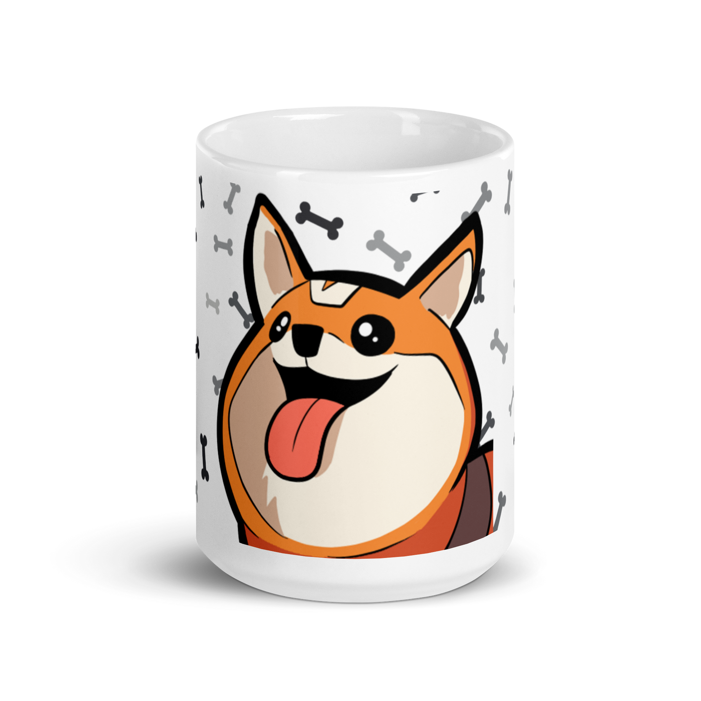 Bobbeigh - White Glossy Mug - HypePup With Bones