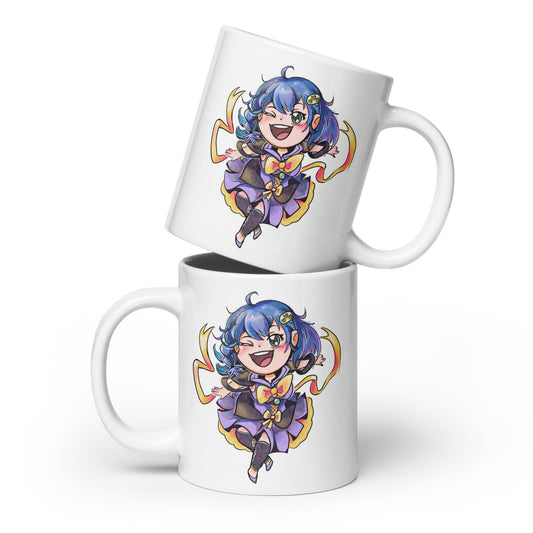 Kiara_TV- White Glossy Mug - Chibi Kiara